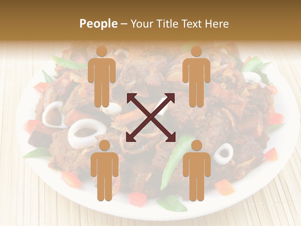 A White Plate Topped With Meat And Vegetables PowerPoint Template