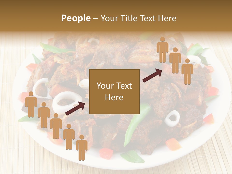 A White Plate Topped With Meat And Vegetables PowerPoint Template