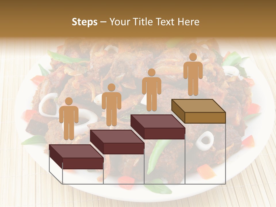 A White Plate Topped With Meat And Vegetables PowerPoint Template