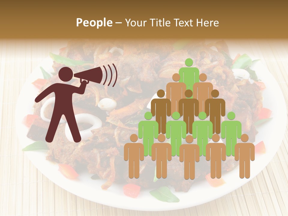 A White Plate Topped With Meat And Vegetables PowerPoint Template