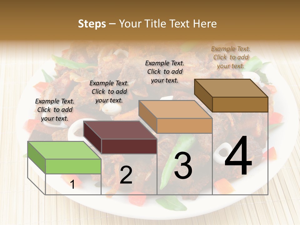 A White Plate Topped With Meat And Vegetables PowerPoint Template