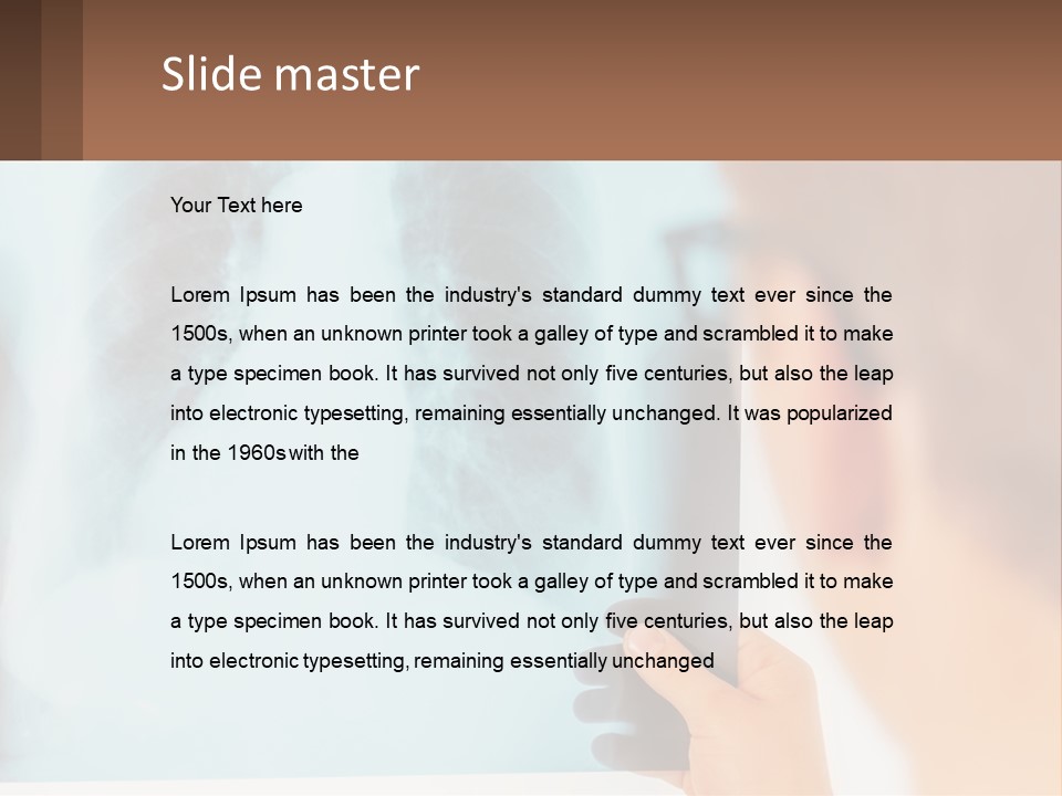 A Man Looking At A X - Ray Of A Lung PowerPoint Template