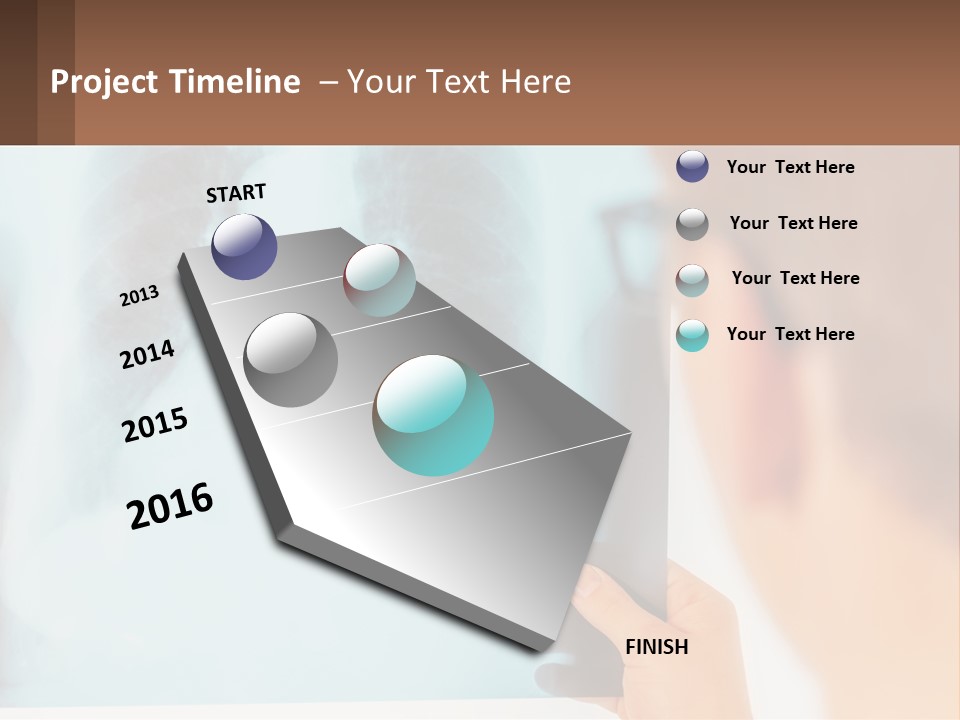 A Man Looking At A X - Ray Of A Lung PowerPoint Template