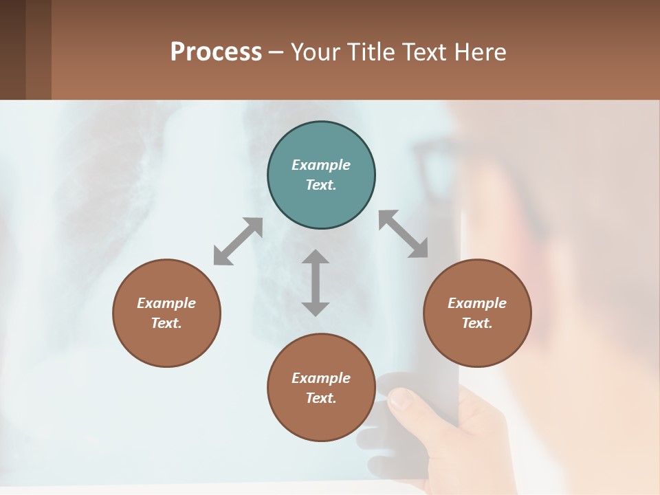 A Man Looking At A X - Ray Of A Lung PowerPoint Template