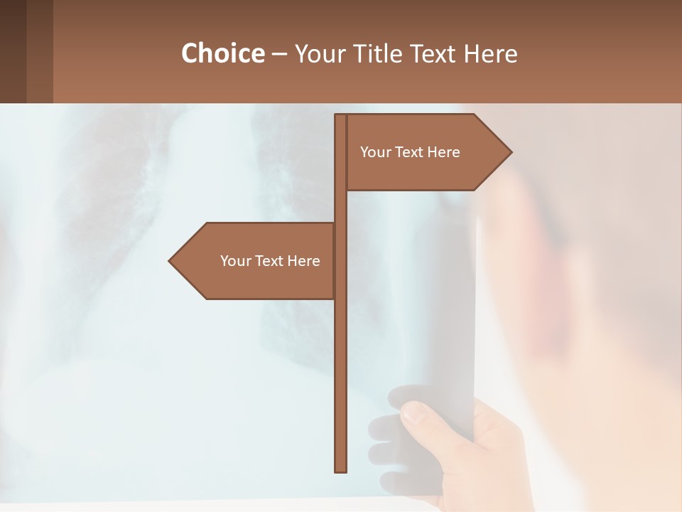 A Man Looking At A X - Ray Of A Lung PowerPoint Template