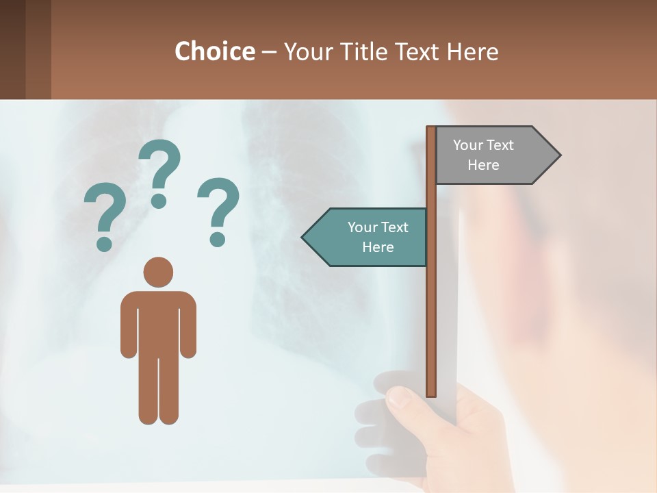 A Man Looking At A X - Ray Of A Lung PowerPoint Template