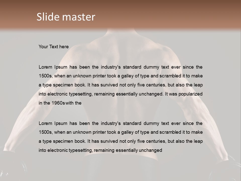 The Back Of A Man With No Shirt On PowerPoint Template