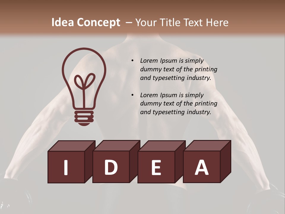 The Back Of A Man With No Shirt On PowerPoint Template