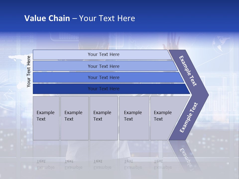 A Woman In A Business Suit Is Touching A Screen With Her Hands PowerPoint Template