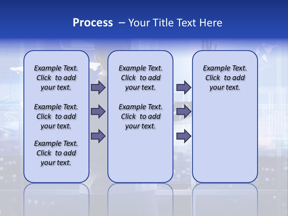 A Woman In A Business Suit Is Touching A Screen With Her Hands PowerPoint Template