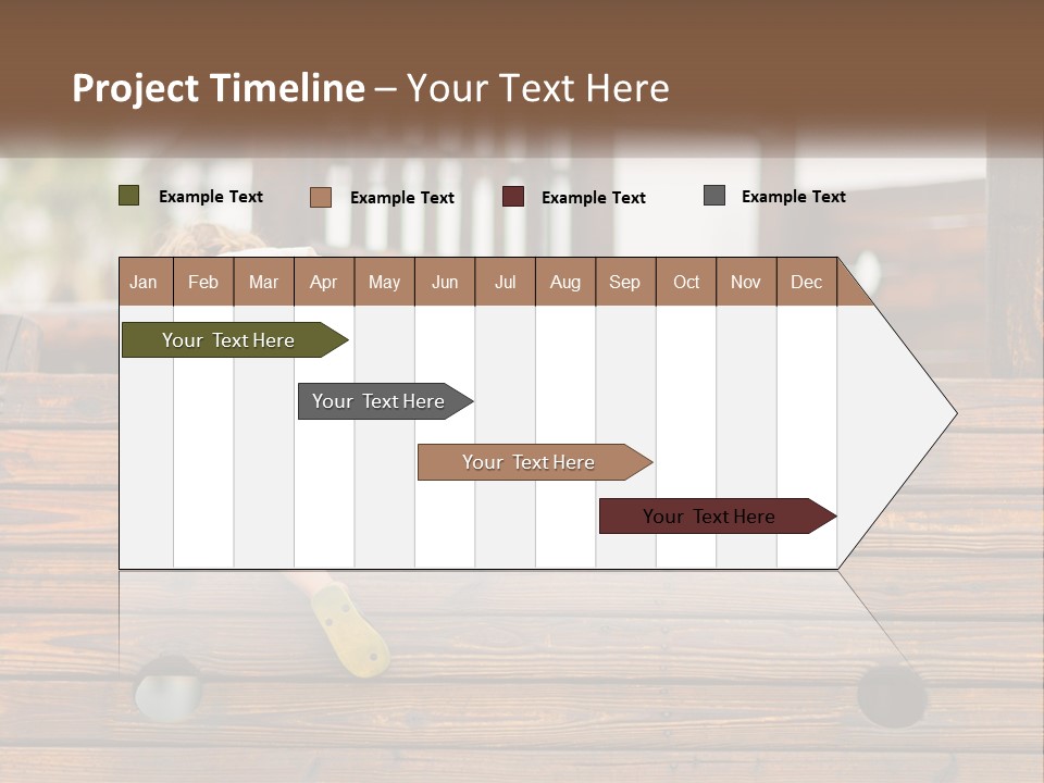 A Young Child Climbing Up A Wooden Slide PowerPoint Template