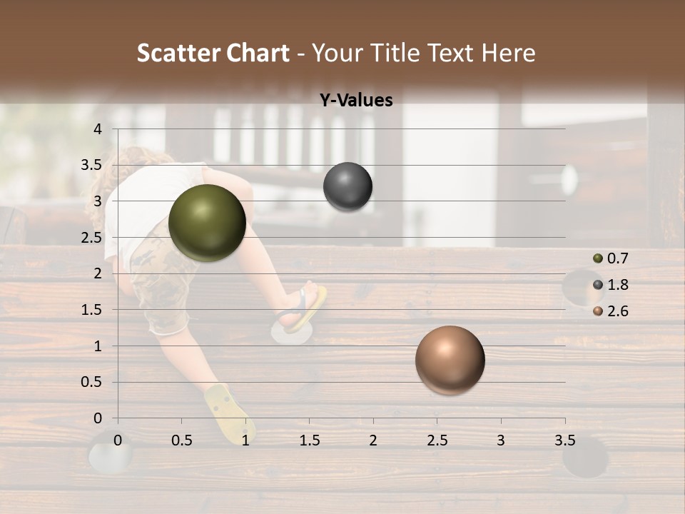 A Young Child Climbing Up A Wooden Slide PowerPoint Template
