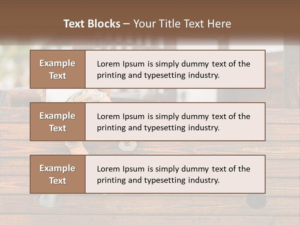 A Young Child Climbing Up A Wooden Slide PowerPoint Template