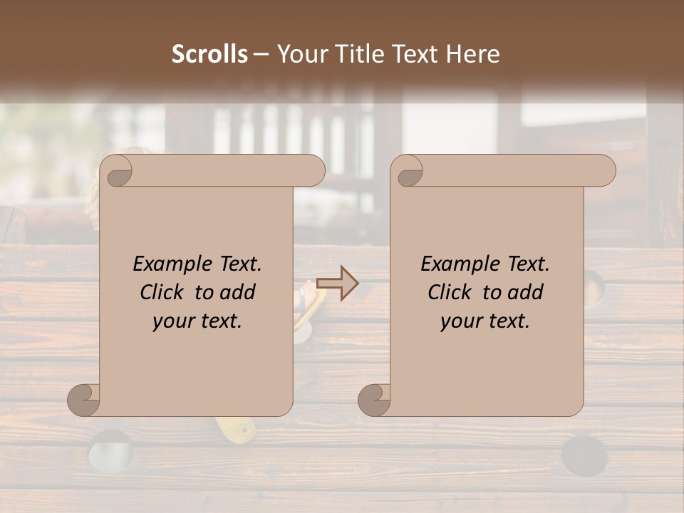 A Young Child Climbing Up A Wooden Slide PowerPoint Template