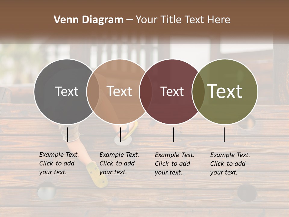 A Young Child Climbing Up A Wooden Slide PowerPoint Template