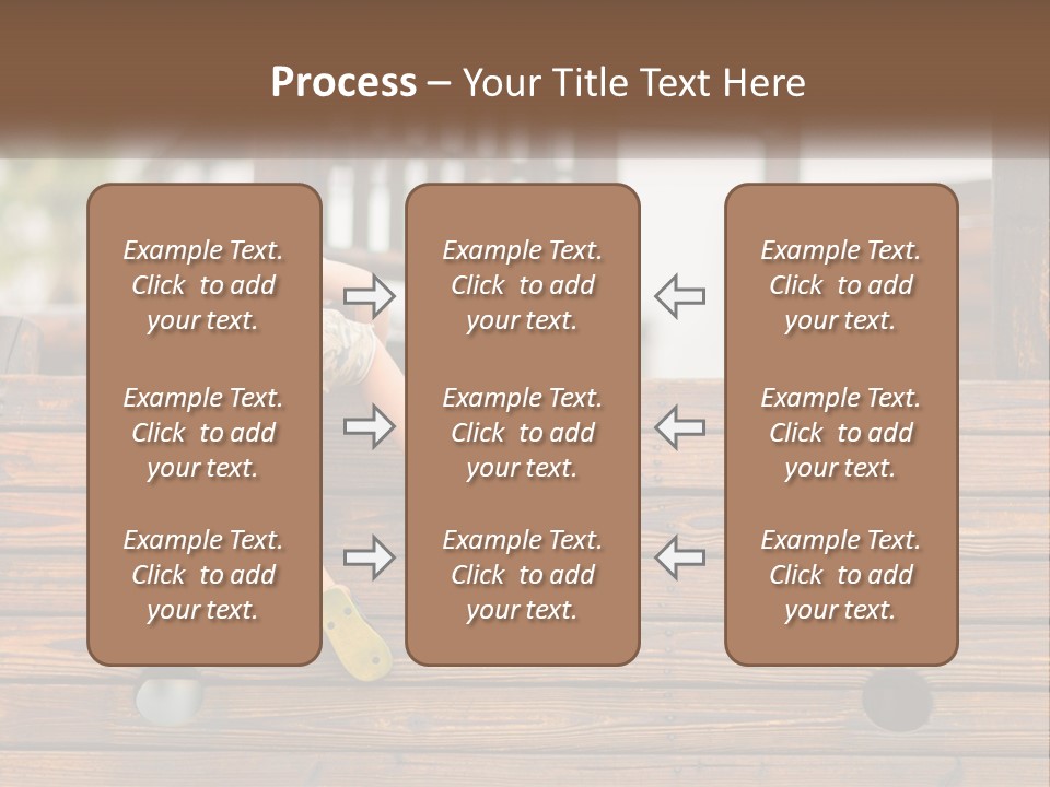 A Young Child Climbing Up A Wooden Slide PowerPoint Template