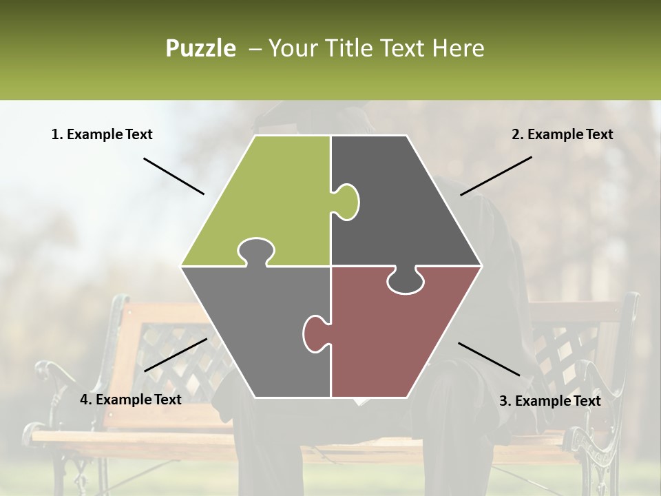 A Man In A Graduation Gown Sitting On A Bench PowerPoint Template