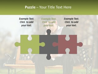 A Man In A Graduation Gown Sitting On A Bench PowerPoint Template