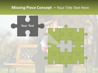 A Man In A Graduation Gown Sitting On A Bench PowerPoint Template