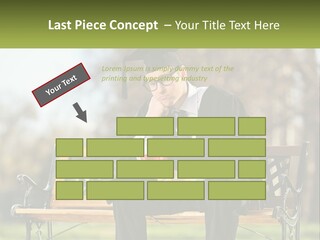 A Man In A Graduation Gown Sitting On A Bench PowerPoint Template