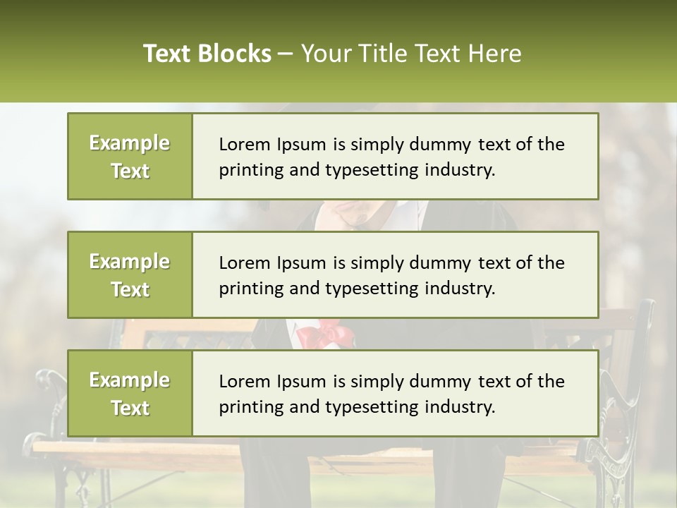 A Man In A Graduation Gown Sitting On A Bench PowerPoint Template