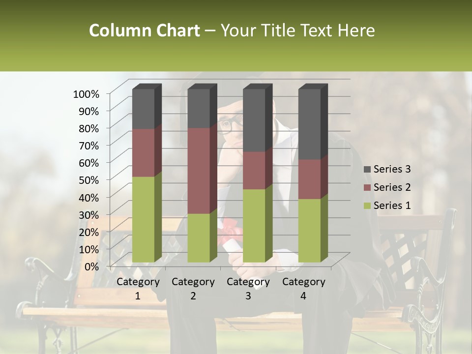 A Man In A Graduation Gown Sitting On A Bench PowerPoint Template
