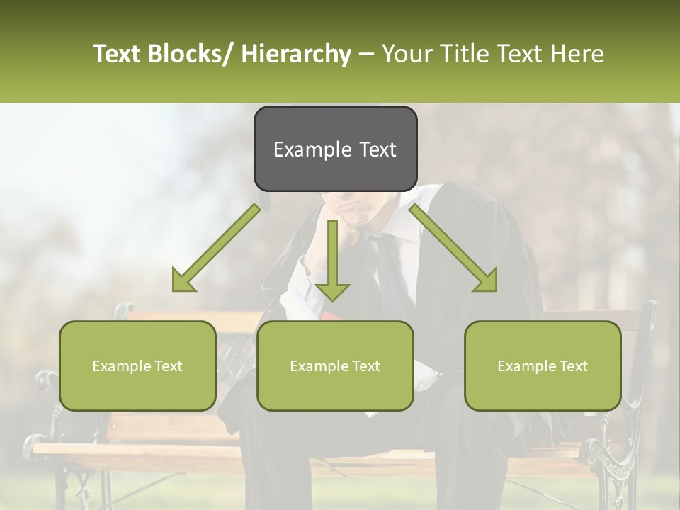 A Man In A Graduation Gown Sitting On A Bench PowerPoint Template