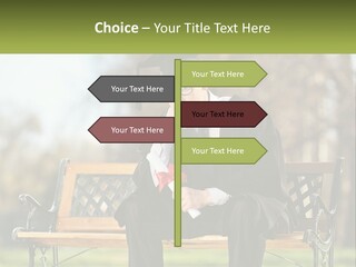 A Man In A Graduation Gown Sitting On A Bench PowerPoint Template