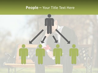 A Man In A Graduation Gown Sitting On A Bench PowerPoint Template