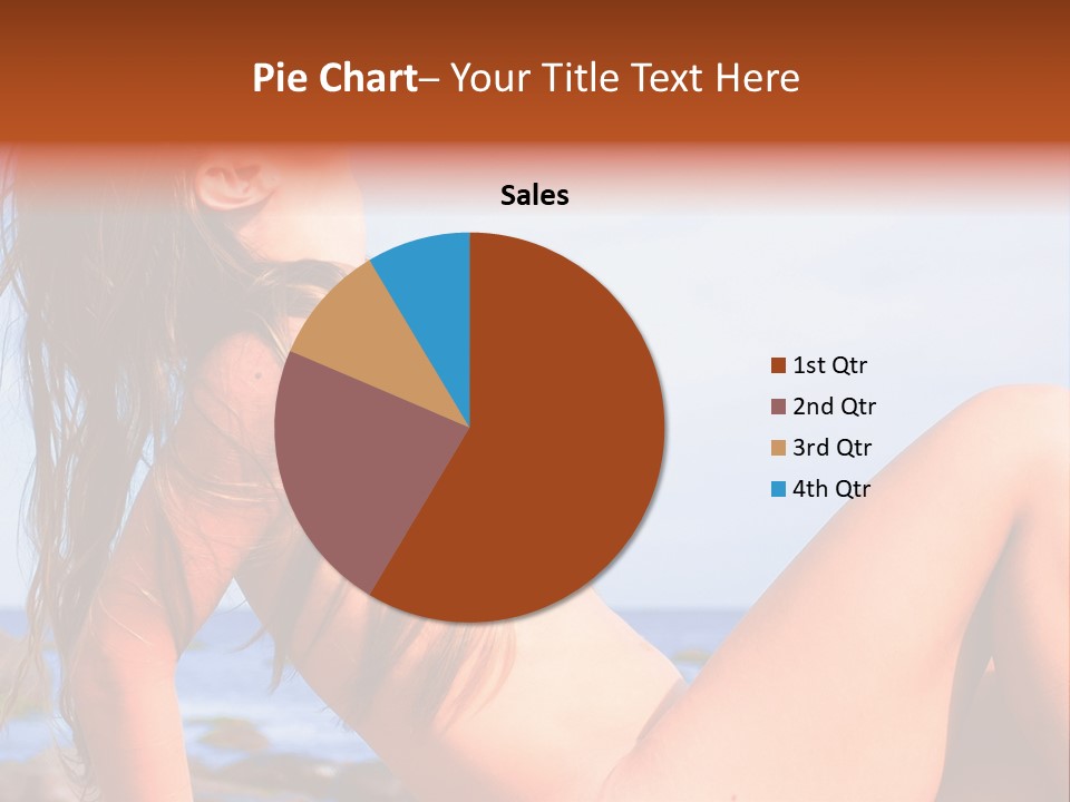 A Woman Is Sitting On The Beach With Her Hair Blowing In The Wind PowerPoint Template