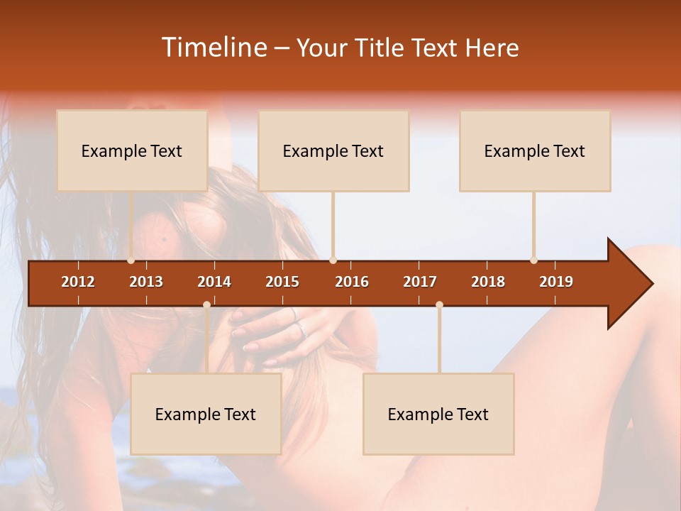 A Woman Is Sitting On The Beach With Her Hair Blowing In The Wind PowerPoint Template