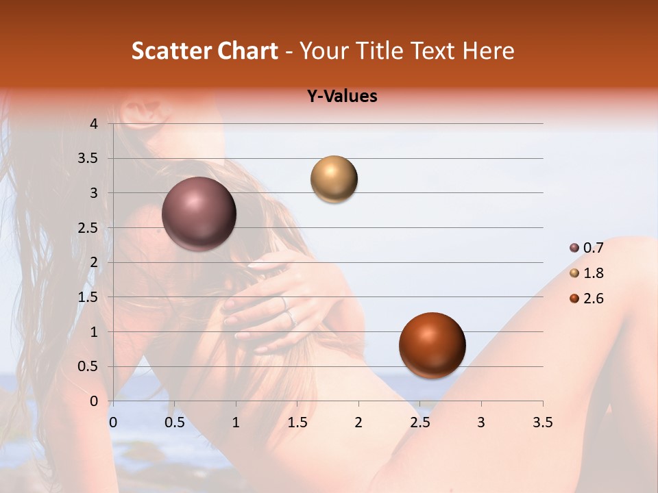 A Woman Is Sitting On The Beach With Her Hair Blowing In The Wind PowerPoint Template