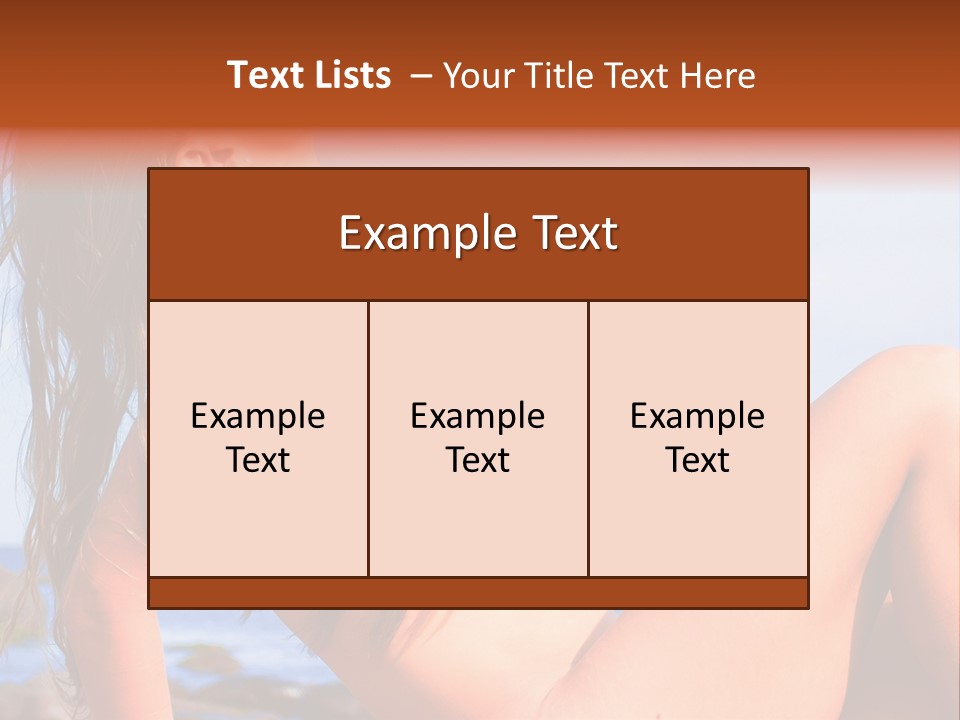 A Woman Is Sitting On The Beach With Her Hair Blowing In The Wind PowerPoint Template