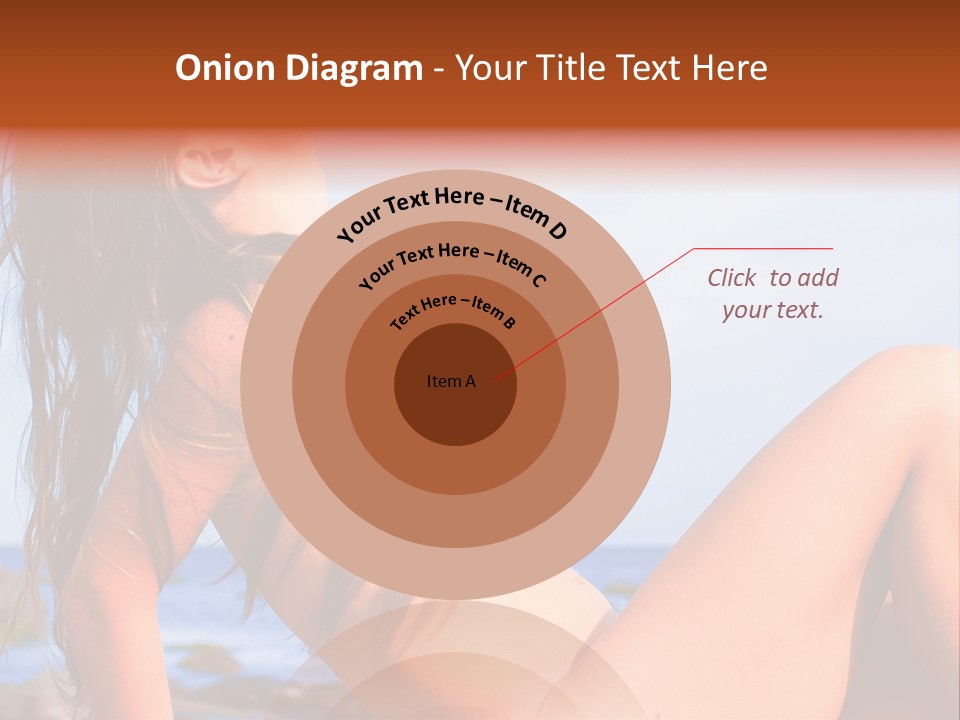 A Woman Is Sitting On The Beach With Her Hair Blowing In The Wind PowerPoint Template