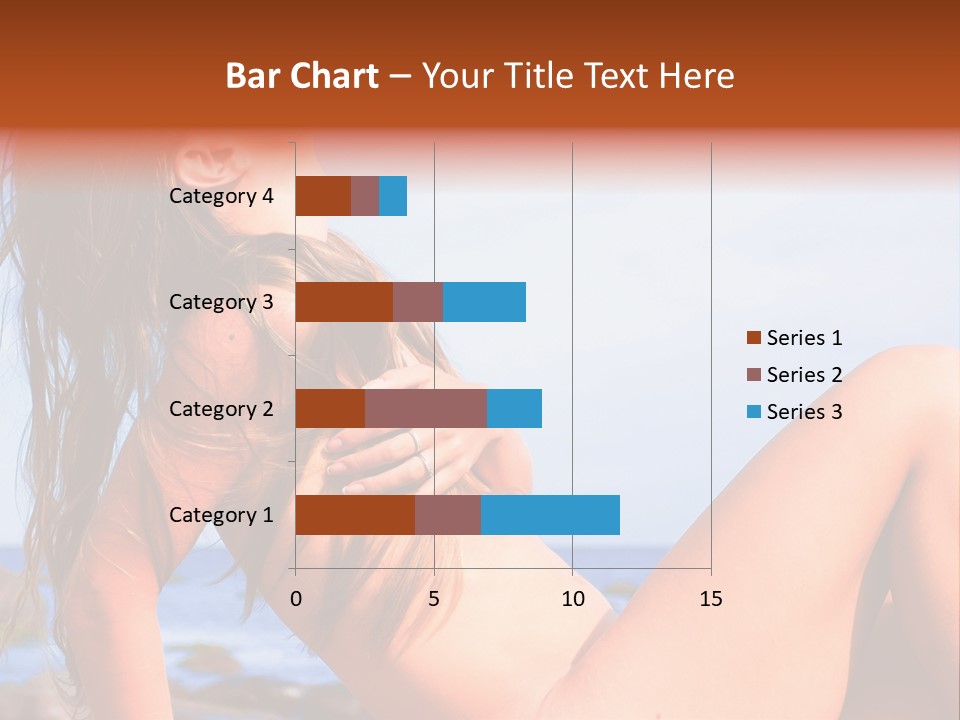 A Woman Is Sitting On The Beach With Her Hair Blowing In The Wind PowerPoint Template