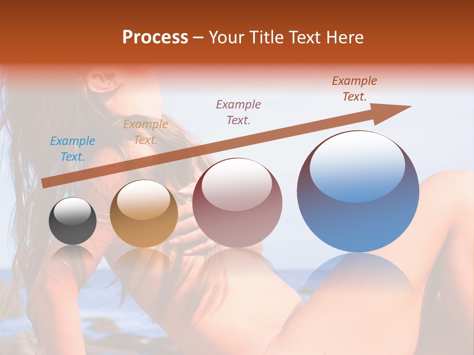 A Woman Is Sitting On The Beach With Her Hair Blowing In The Wind PowerPoint Template