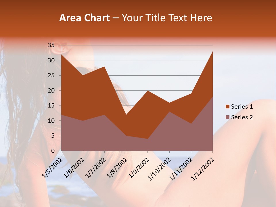 A Woman Is Sitting On The Beach With Her Hair Blowing In The Wind PowerPoint Template