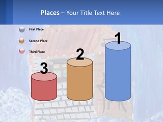 A Painting Of A House With A Cat Sitting On A Table PowerPoint Template