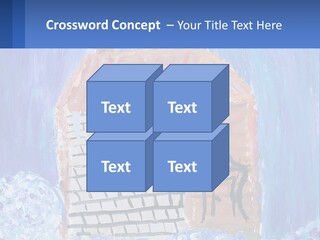 A Painting Of A House With A Cat Sitting On A Table PowerPoint Template