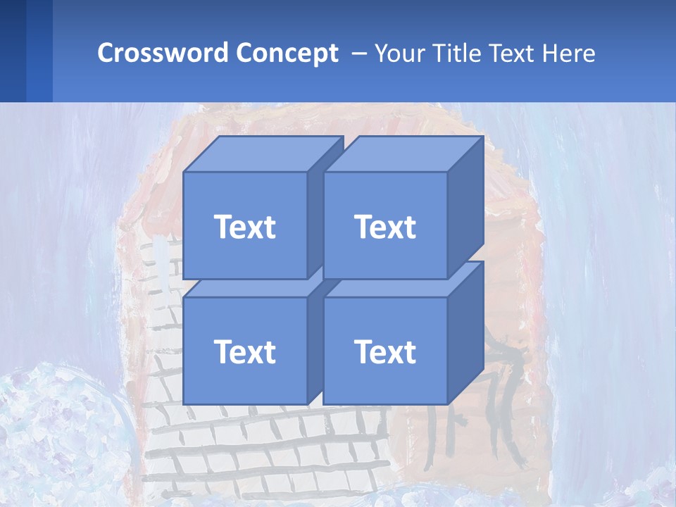 A Painting Of A House With A Cat Sitting On A Table PowerPoint Template