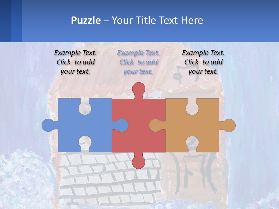 A Painting Of A House With A Cat Sitting On A Table PowerPoint Template