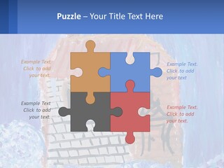 A Painting Of A House With A Cat Sitting On A Table PowerPoint Template