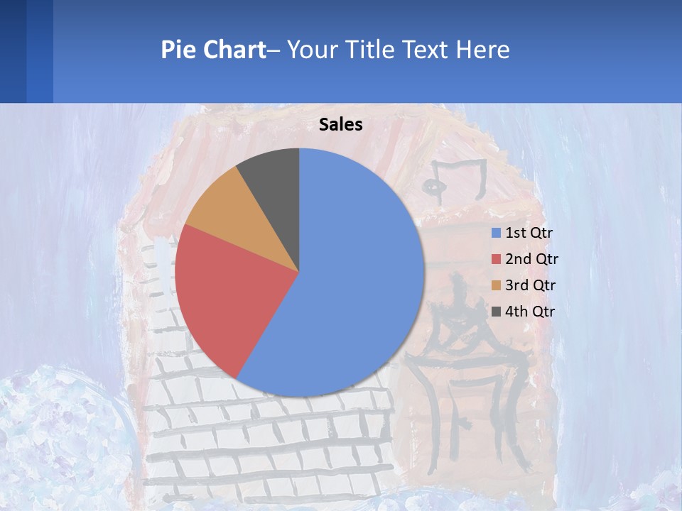 A Painting Of A House With A Cat Sitting On A Table PowerPoint Template