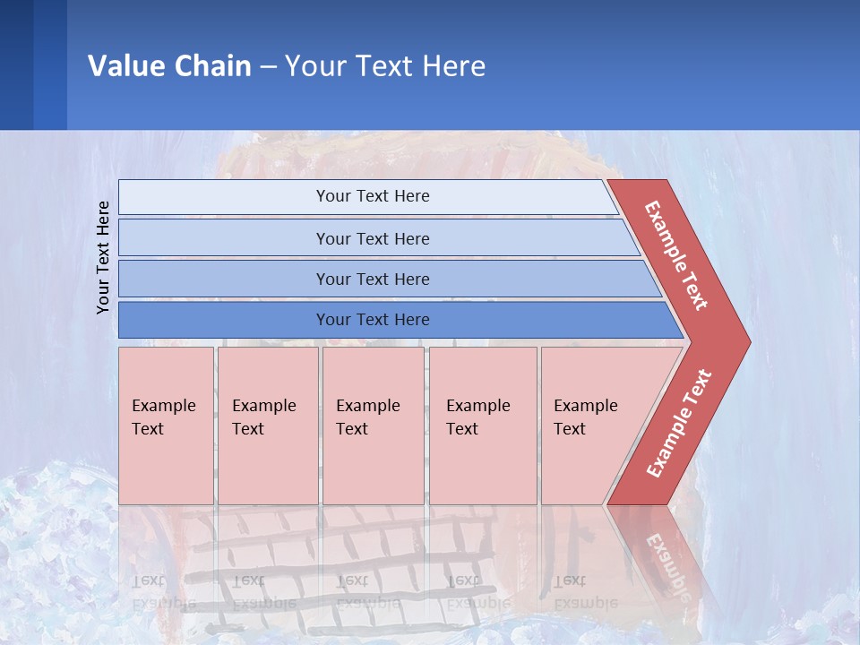 A Painting Of A House With A Cat Sitting On A Table PowerPoint Template