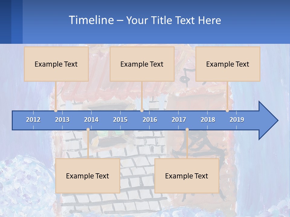 A Painting Of A House With A Cat Sitting On A Table PowerPoint Template