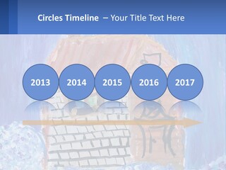 A Painting Of A House With A Cat Sitting On A Table PowerPoint Template