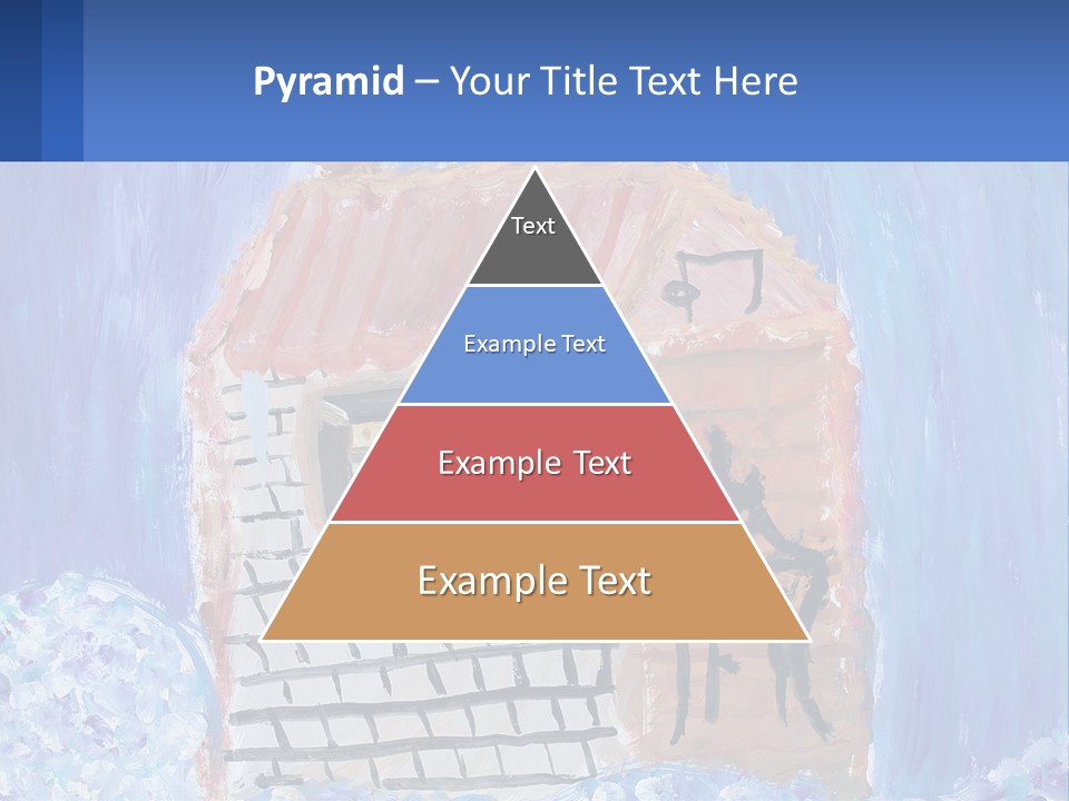A Painting Of A House With A Cat Sitting On A Table PowerPoint Template