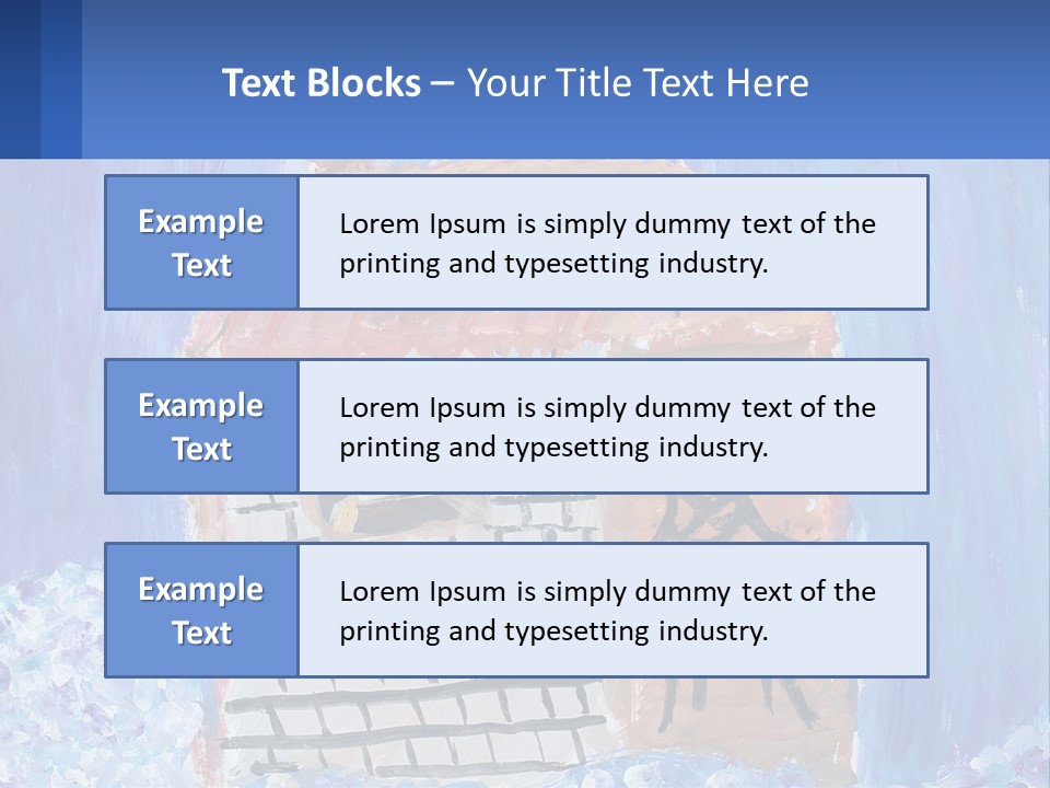 A Painting Of A House With A Cat Sitting On A Table PowerPoint Template