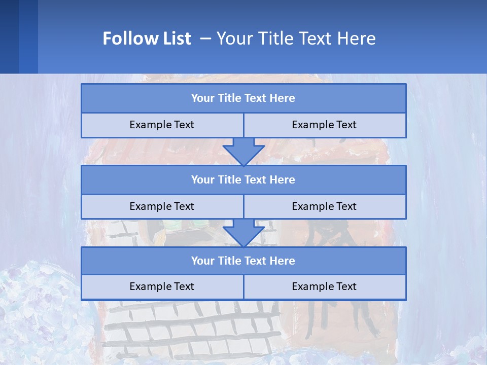 A Painting Of A House With A Cat Sitting On A Table PowerPoint Template