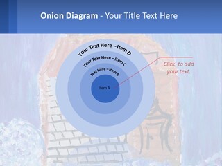 A Painting Of A House With A Cat Sitting On A Table PowerPoint Template